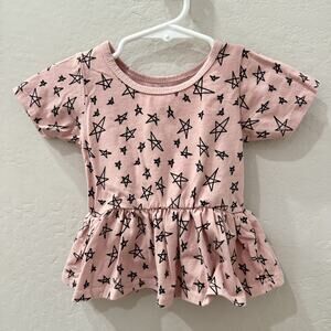 June & January Rose Onyx Star Peplum Shirt